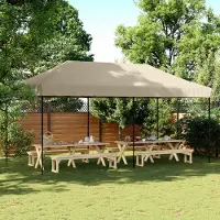 vidaXL "Neues Produkt" Party-Zelt - CLORIS - Pavillon - Taupe 292x580x315 cm Oxford-Stoff - Pavillons & Partyzelte V2813