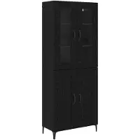 vidaXL Highboard Schwarz Eichen-Optik 69,5 x 34 x 180 cm Holzwerkstoff