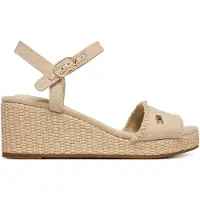 Tommy Hilfiger Damen Wedge Sandalen Woven Fringe mit Keilabsatz, Beige (Classic