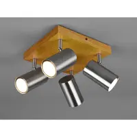Meine Wunschleuchte LED Deckenstrahler 4-flammig schwenkbar Silber & Holz - Flurbeleuchtung Galerie