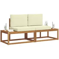 vidaXL Outdoor-Sofagarnitur 2 stk. Natur