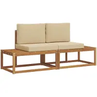 vidaXL Outdoor-Sofagarnitur 2 stk. Natur
