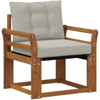 vidaXL Outdoor-Sofa Massivholz Akazie Natürlich und Hellgrau