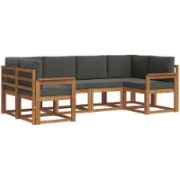 vidaXL Outdoor-Sofagarnitur 6 Stk. Natur und Anthrazit