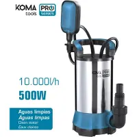 Koma Tools Pumpe für sauberes Wasser Extraktion 500w Edelstahl 17x30cm sauber