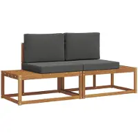 vidaXL Outdoor-Sofagarnitur 2 stk. Natur