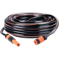 Black & Decker Gartenschlauch mit Kupplungen Set 5 Stück 25 Meter Max. 6Bar PVC Schwarz/Orange