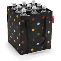 Reisenthel bottlebag, tasche für 9 flaschen, tragetasche für einkauf, dots / schwarz mit bunten punkten, ZJ7009