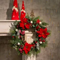 Viana Künstlicher Weihnachtsstern Rot 6er Bund Seidenblumen Deko, 6 Stück
