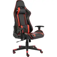 Syfax Gaming-Stuhl dkd-home-decor Rot, PVC, 68 x 69 x 123-133 cm (B x T x H), bis 110 kg belastbar, höhenverstellbar, verstellbare Rückenlehne