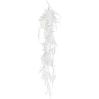 Viana Asparagus künstlich Spargelfarn Weiß Glitter Winterdeko 105cm Weihnachtsdeko Kunstpflanze