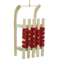 Viana Deko Schlitten Holz Weihnachtsschlitten Rodel Weihnachtsdeko L42×B17×H12cm