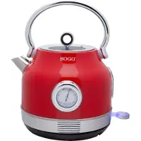 Sogo KET-SS-7760, 1,8 l, Rot, Edelstahl, Regelbare Temperatur, Wasserstandsanzeige, Überhitzungsschutz