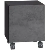 Evenes Rollcontainer ELA, Korpus schwarz seidenmatt, Front Beton dunkel, 400 x 400 x 350 mm