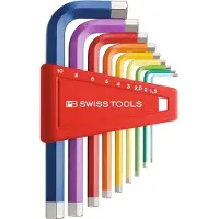 PB Swiss Tools Sechskant-Winkelschraubendreher-Satz, pulverbeschichtet, 9-teilig