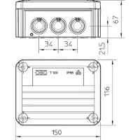 OBO BETTERMANN Abzweigkasten Klemm IP66 10qmm 151x117x67mm
