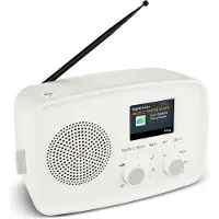 Medion DAB Radio mit Bluetooth DRE-1– Empfang über DAB+ und UKW, Radiowecker, 5W Lautsprecher für klaren Klang, TFT-Display, ASA-Notfallfunktion, Betrieb über Netzanschluss - weiß