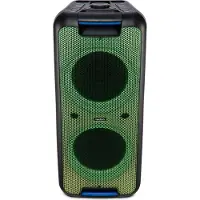 Medion PX-1 Plus Partybox (Akku, mit Mikrofon, tragbarer Bluetooth Lautsprecher groß, Musikbox, Verschiedene Lichteffekte, Partylautsprecher mit Karaoke, 2 x Mikrofonanschluss, AUX, USB)