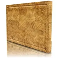 DELUKE Schneidebrett Holz Groß MILA KLINGENSCHONEND 35x25x2,5cm Stirnholz Eiche mit Saftrille Holzbrett Küchenbrett