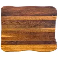 DELUKE Schneidebrett Holz groß DOLU [KLINGENSCHONEND] - 40x33x4,5cm, Eichenholz | Holzbrett Küchenbrett Servierbrett | Dunkelbraun
