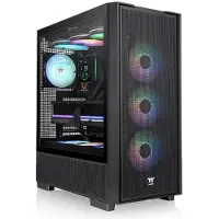 Thermaltake S380 TG ARGB, Midi Tower, PC, Schwarz, ATX, EATX, micro ATX, Mini-ITX, SPCC, Gehärtetes Glas, Gaming