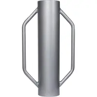 Wiltec Handramme Ø14 cm Zaunpfahlramme mit Handgriffe, Pfahlramme aus Stahl, Pfostenramme für Zaunbau und Bodenverdichtung