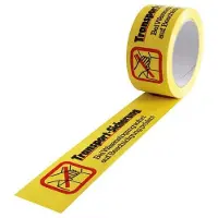 Transpak Kennzeichnungsband Breite 50mm Länge 66m Stärke 52µ PVC gelb Aufdruck Transportsicherung