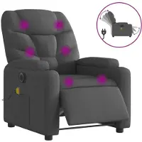 Syfax Massagesessel Elektrisch Dunkelgrau Stoff