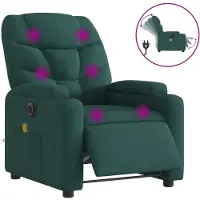 Syfax Massagesessel Elektrisch Dunkelgrün Stoff
