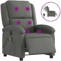 Syfax Massagesessel Elektrisch Dunkelgrau Stoff