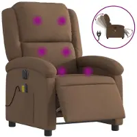 Syfax Massagesessel Elektrisch Braun Stoff