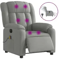 Syfax Massagesessel Elektrisch Hellgrau Stoff