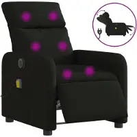 Syfax Massagesessel Elektrisch Schwarz Stoff