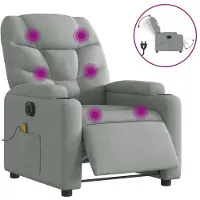Syfax Massagesessel Elektrisch Hellgrau Stoff