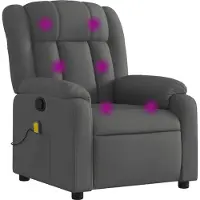 Syfax Massagesessel Dunkelgrau Stoff