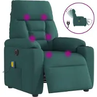 Syfax Massagesessel Elektrisch Dunkelgrün Stoff
