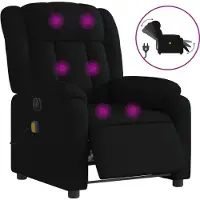 Syfax Massagesessel Elektrisch Schwarz Stoff