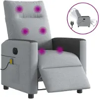 Syfax Massagesessel Elektrisch Hellgrau Stoff
