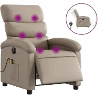 Syfax Massagesessel Elektrisch Cappuccino-Braun Kunstleder