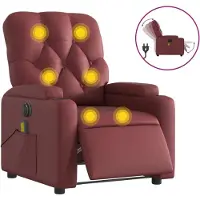 Syfax Massagesessel Elektrisch Weinrot Kunstleder