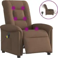 Syfax Massagesessel Elektrisch Braun Stoff