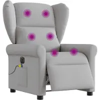 Syfax Massagesessel Elektrisch Wolkengrau Stoff