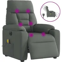 Syfax Massagesessel Elektrisch Dunkelgrau Stoff
