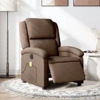 vidaXL Massagesessel Elektrisch Braun Stoff , Klassische Sessel 2024 Neu