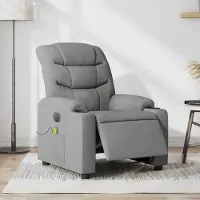 vidaXL Massagesessel Fernsehsesel Elektrisch Hellgrau Stoff 3206636