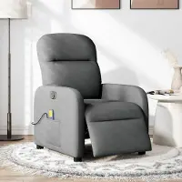 Prolenta Maison Exclusive - Massagesessel Elektrisch Dunkelgrau Stoff