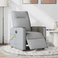 Prolenta Maison Exclusive - Massagesessel Elektrisch Hellgrau Stoff