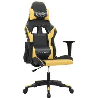 Syfax Gaming-Stuhl mit Massagefunktion Schwarz & Golden Kunstleder