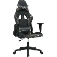 Syfax Gaming-Stuhl mit Massagefunktion Schwarz Tarnfarben Kunstleder