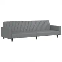 Syfax Schlafsofa 2-Sitzer Grau Kunstleder